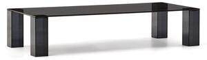 Sötétszürke üveg dohányzóasztal 60x140 cm Adularia – Kave Home