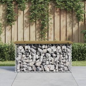 VidaXL impregnált fenyőfa gabion kerti pad 83 x 31,5 x 42 cm
