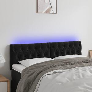 Fekete bársony LED-es fejtámla 144 x 7 x 78/88 cm