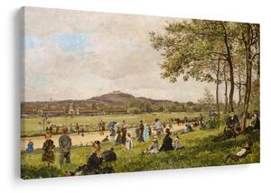Kép - French 19th Century, Race Course at Longchamps, reprodukciók (90x60 cm)