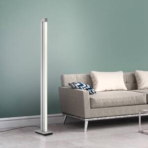 PURE LED állólámpa Lines, ezüst, távirányítóval, 140 cm, dimmelhető, Alu / szürke / cink, Nappali / Étkező, fém, Modern