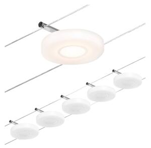 Paulmann Wire DiscLED LED kábelrendszer, 5 izzós, Fehér / opál, Folyosó, Műanyag, Modern