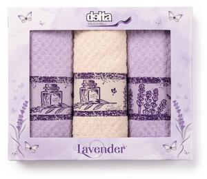 Lavender frottír konyharuha szett 3 db