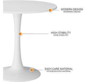 Vicco Carl fehér kerek étkezőasztal – 80 cm