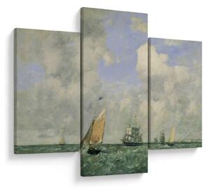 Kép - Eugène Boudin, Ships and Sailing Boats Leaving Le Havre, reprodukciók (90x60 cm)