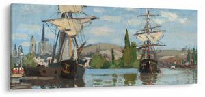 Kép - Claude Monet, Ships Riding on the Seine at Rouen, reprodukciók (120x50 cm)
