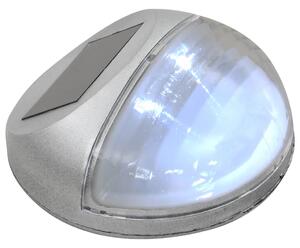 VidaXL 12 db kerek ezüstszínű kültéri napelemes LED falilámpa