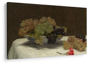 Kép - Henri Fantin-Latour, Still Life with Grapes and a Carnation, reprodukciók (90x60 cm)