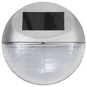 VidaXL 12 db kerek ezüstszínű kültéri napelemes LED falilámpa