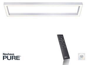 PURE LED mennyezeti lámpa Lines, 110 x 30 cm, ezüst, CCT, távvezérléssel, dimmelhető, Alu / szürke / cink, Nappali / Étkező, fém, Modern