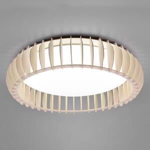 Reality Leuchten LED mennyezeti lámpa Monte, CCT, Ø 60 cm, fa lámpa, dimmelhető, Világos fa, Nappali / Étkező, Fa, Modern