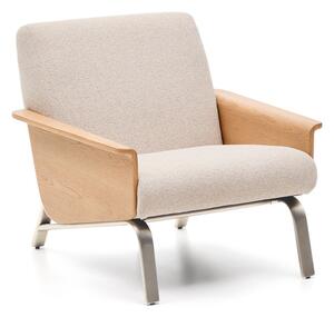 Bézs zsenília fotel Amsen – Kave Home