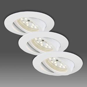 Fehér LED-es süllyesztett spotlámpa 3 darabos szettben - forgatható