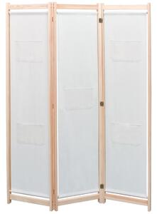 VidaXL krémszínű 3-paneles szövetparaván 120 x 170 x 4 cm