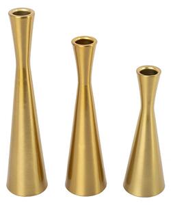 King Home SHP TRIO gyertyatartó szett fém arany 3 darabos