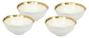 Kare Design Bell Tálkaszett 15 cm Porcelán Fehér-Arany 4 db
