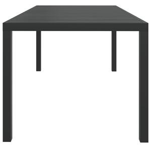 VidaXL fekete alumínium és WPC kerti asztal 185 x 90 x 74 cm