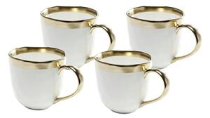 Kare Design Bell Bögre Szett Porcelán Fehér-Arany 4 darabos