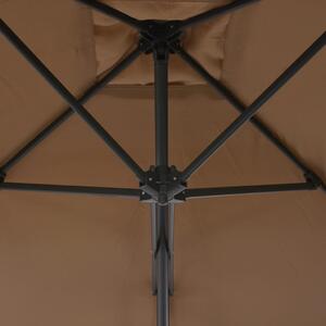 VidaXL tópszínű kültéri napernyő acélrúddal 250 x 250 cm