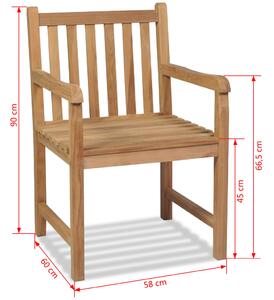 VidaXL 2 db tömör tíkfa kültéri szék