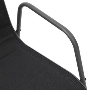 VidaXL 6 db fekete rakásolható acél és textilén kerti szék