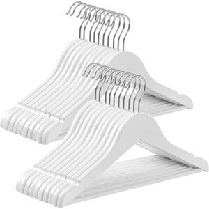 Kis méretű vállfa 35 cm, gyermek ruhaakasztók, 20 db-os csomag, fehér