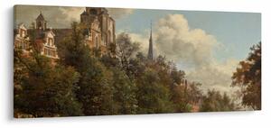 Kép - Jan van der Heyden, View Down a Dutch Canal, reprodukciók (120x50 cm)