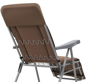 VidaXL 2 db barna összecsukható kerti szék párnával