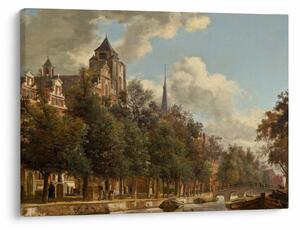 Kép - Jan van der Heyden, View Down a Dutch Canal, reprodukciók (70x50 cm)