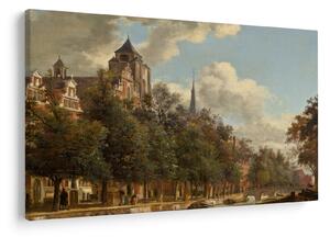 Kép - Jan van der Heyden, View Down a Dutch Canal, reprodukciók (90x60 cm)