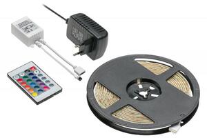 LED SZETT RGB+trafó+vezérlö 230V;25W;IP20; 5m RGB szalag