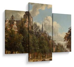 Kép - Jan van der Heyden, View Down a Dutch Canal, reprodukciók (90x60 cm)