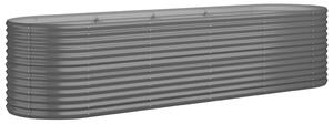 VidaXL szürke porszórt acél kerti magaságyás 296x80x68 cm