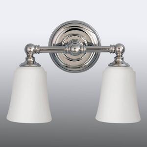 FEISS LED fürdőszobai fali lámpa Huguenot Lake, két i., Króm / ezüst, Fürdőszoba, Üveg, Modern