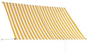 VidaXL feltekerhető sárga és fehér napellenző 250 x 150 cm