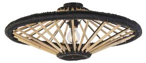 Keleti mennyezeti lámpa bambusz feketével 60 cm - Evalin