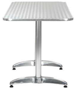 VidaXL ezüstszínű alumínium kerti asztal 120 x 60 x 70 cm