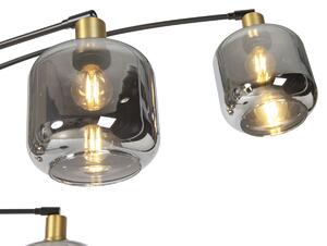 Fekete aranyszínű állólámpa füstüveggel 5 lámpás - Zuzanna