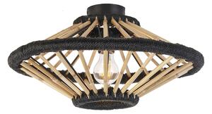 Keleti mennyezeti lámpa bambusz feketével 46 cm - Evalin