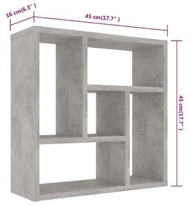 VidaXL betonszürke forgácslap fali polc 45,1 x 16 x 45,1 cm