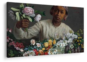 Kép - Frédéric Bazille, Young Woman with Peonies, reprodukciók (90x60 cm)