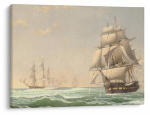 Kép - Fitz Henry Lane, The United States Frigate President Engaging the British Squadron, reprodukciók (70x50 cm)
