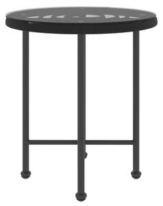 VidaXL fekete edzett üveg és acél étkezőasztal Ø50 cm