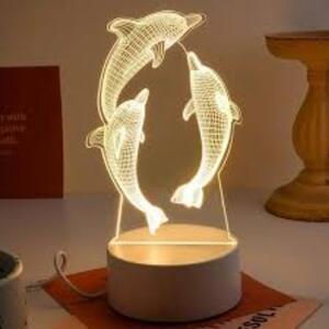 3D LED lámpa delfin éjjeli lámpa gyerekeknek