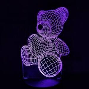 3D LED gyereklámpa maci figurás 7 színű éjjeli lámpa gyerekeknek, gíerekszobába