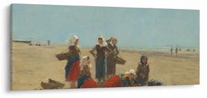 Kép - Eugène Boudin, Women on the Beach at Berck, reprodukciók (120x50 cm)