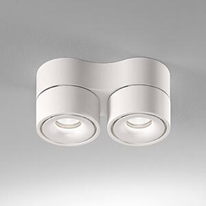 Egger Licht DLS LED mennyezeti spot Clippo Duo, 2-fényű, fehér, 2,700K, dimmelhető, Fehér / opál, Dolgozószoba / Iroda, Alumínium, Modern