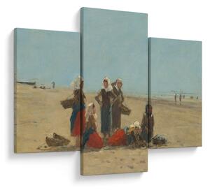 Kép - Eugène Boudin, Women on the Beach at Berck, reprodukciók (90x60 cm)