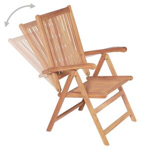 VidaXL 4 db dönthető tömör tíkfa kerti szék