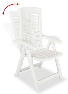 VidaXL 6 db fehér dönthető műanyag kerti szék